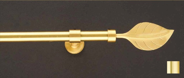 Liber 1021 Curtain Rod Set - 1.25 in. - Matte Brass - 110 in.