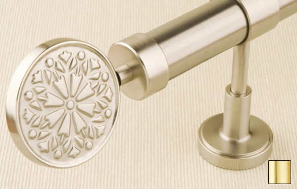 Liber 1136 Curtain Rod Set - 1.25 in. - Matte Brass - 94 in.