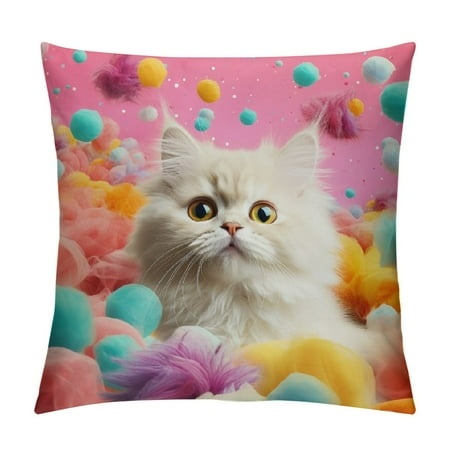 JEUXUS Black Cat Throw Pillow Covers Cat Lover Gift  Decorative Flannel Pillow Case for Sofa Couch Bed.(0079B) (It’s Not Cat Hair It’s Kitty (0036