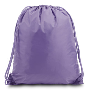 8882 Large Nylon Drawstring Backpack Lavender - One Size