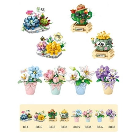 LOZ Mini Blocks Kids Building Toys DIY Bricks Sweet Flowers Pot Plants Puzzle Girls Gift Home Decor 8831 8832 8833 8834 8835 8836 8837 8838