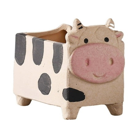 EIALIVE Cute Farm Ceramic Cartoon Flowerpot 1Pc Simple and Cartoon Fleshy Flowerpot Gardening Potted Fleshy Flowerpot Animal Flowerpot Desktop Ornamen