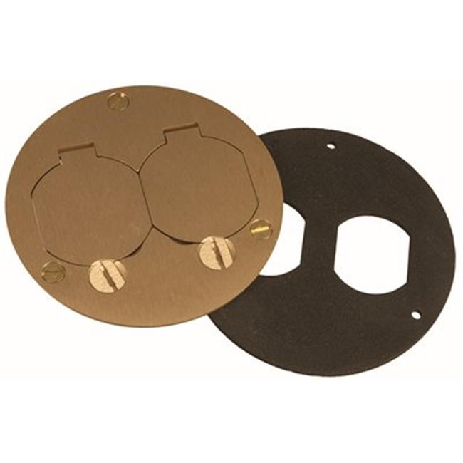 6249  Brass Duplex Cover with Lift Lids  Round  3-7/8 in. Diameter
