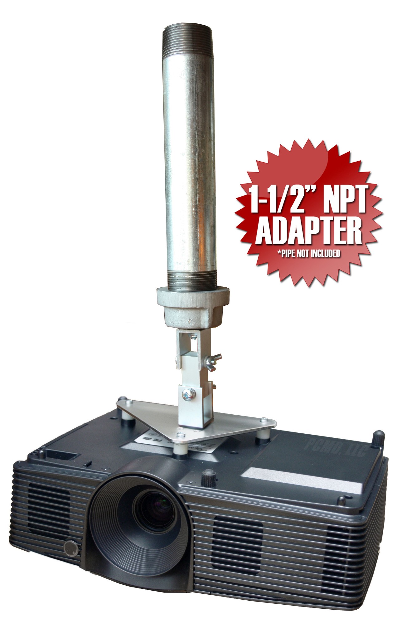 PCMD, LLC - Projector Ceiling Mount Compatible with Epson EMP-7800 EMP-7850 EMP-7900 EMP-7950 with NPT Adapter - Aluminum