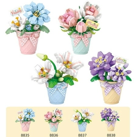 LOZ Mini Blocks Kids Building Toys DIY Bricks Sweet Flowers Pot Plants Puzzle Girls Gift Home Decor 8831 8832 8833 8834 8835 8836 8837 8838