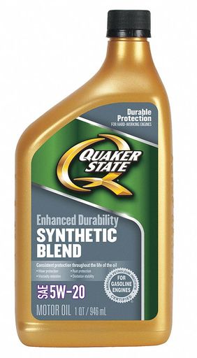 Synthetic Blend Engine Oil, 1 Qt. Bottle, SAE Grade: 5W-20, Amber/Brown