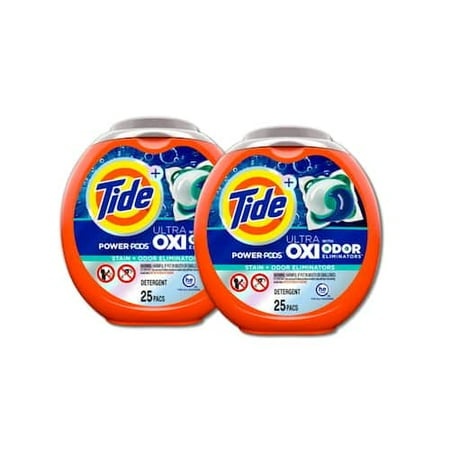 Tide Ultra OXI Power Odor Eliminators Unscented Laundry Detergent Pods (25-Count  Multi-Pack 2)