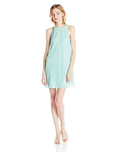 Speechless Junior's Halter Shift Dress, Ice Mint, Medium