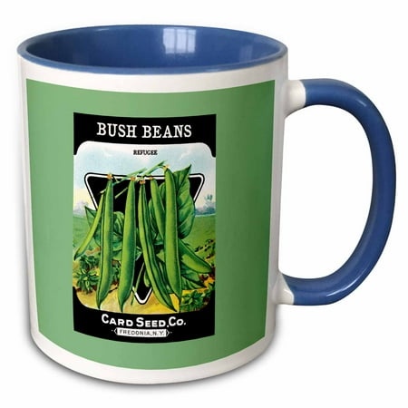 Bush Beans Refugee Green Bean Seed Packet from Card Seed Company 11oz Two-Tone Blue Mug Mug-169676-6