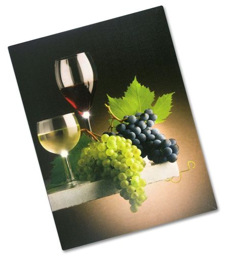 Lighted Wine Themed Picture - Wine Canvas Print with LED Lights - Pictured with