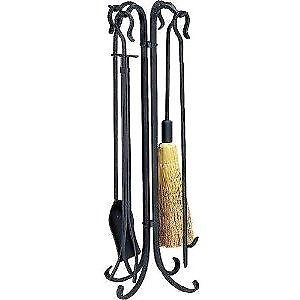 UniFlame F-1128 Heavy Weight Wrought Iron 5-Piece Rustic Fireplace Tool Set