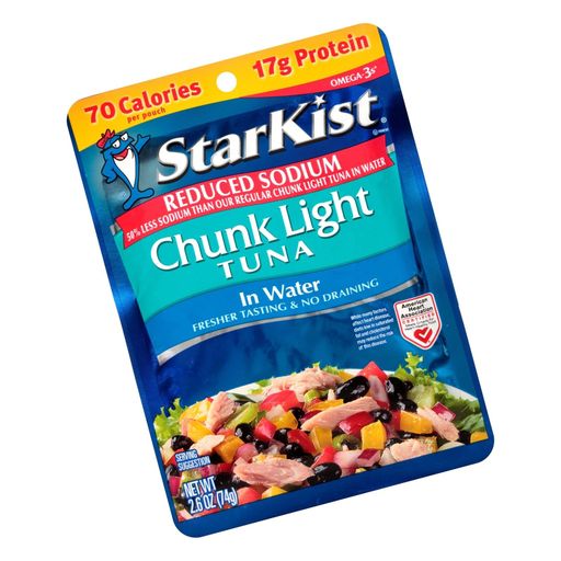 StarKist Reduced Sodium Chunk Light Tuna in Water, 2.6 Ounce Pouches (Pack of