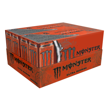 (20 Cans) Monster Ultra Sunrise  Sugar Free Energy Drink  16 Fl Oz