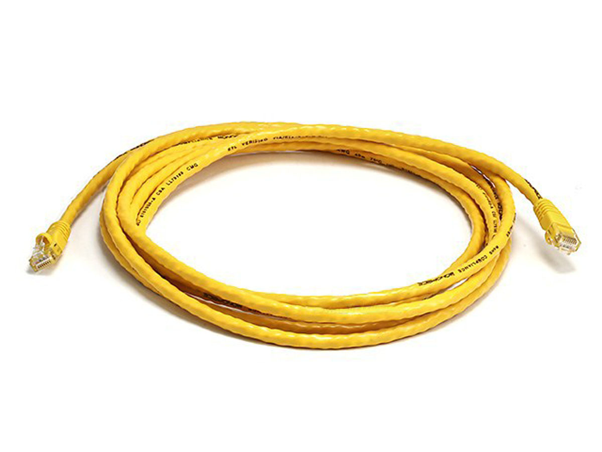Monoprice Cat6 Ethernet Patch Cable - 10 Feet - Yellow | Network Internet Cord - RJ45  Stranded  550Mhz  UTP  Pure Bare Copper Wire  24AWG