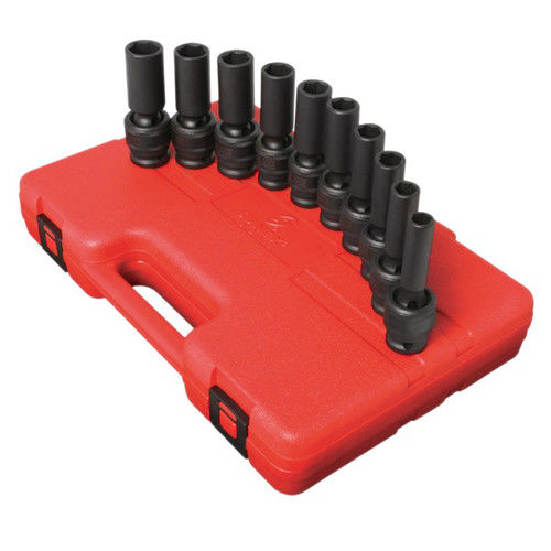 Sunex 2658 10-Piece 1/2  Drive Deep Universal Metric Impact Socket Set