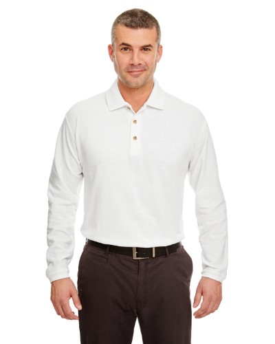 UltraClub Sport Shirt 8532 Solid Unisex Long-Sleeve Classic Pique Polo