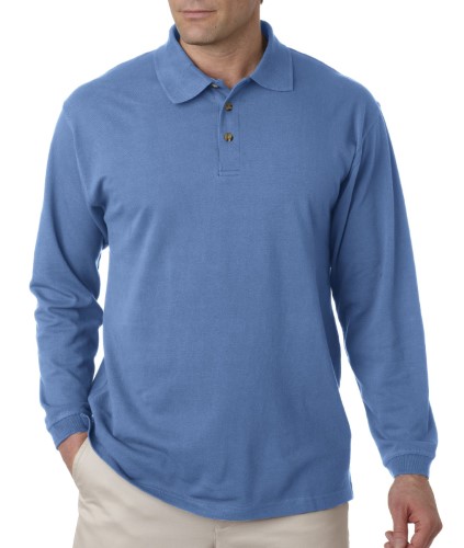 UltraClub Sport Shirt 8532 Solid Unisex Long-Sleeve Classic Pique Polo