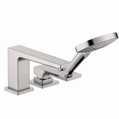 Hansgrohe 32556 Metropol Deck Mounted Roman Tub with Built-in Diverter - Includes 1.75 GPM Hand Shower Brushed Nickel Faucet Roman Tub Single Handle