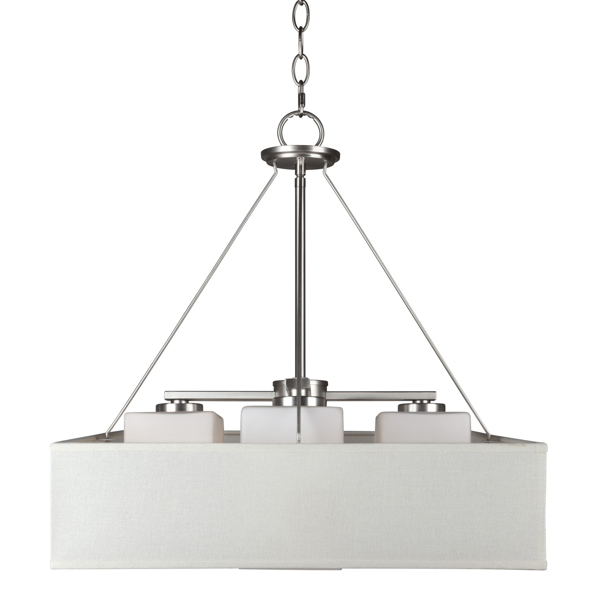 Forte Lighting 2658-04 4 Light 18  Wide Pillar Candle Chandelier - Nickel
