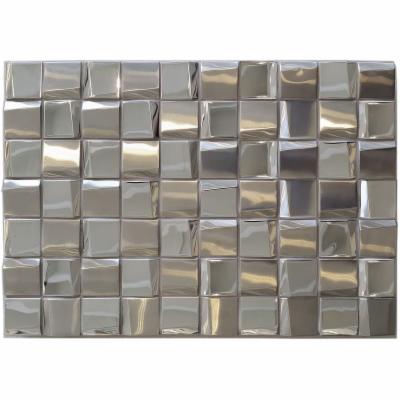 SoliSTONE 92-FC Facade Round Mosaic Tile - Varied Visual Mirror