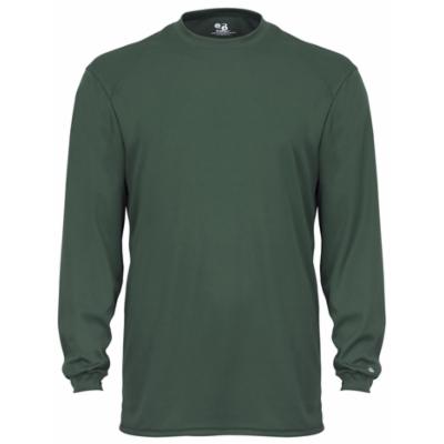 Custom Badger B-Tech Long Sleeve Performance Tees Green
