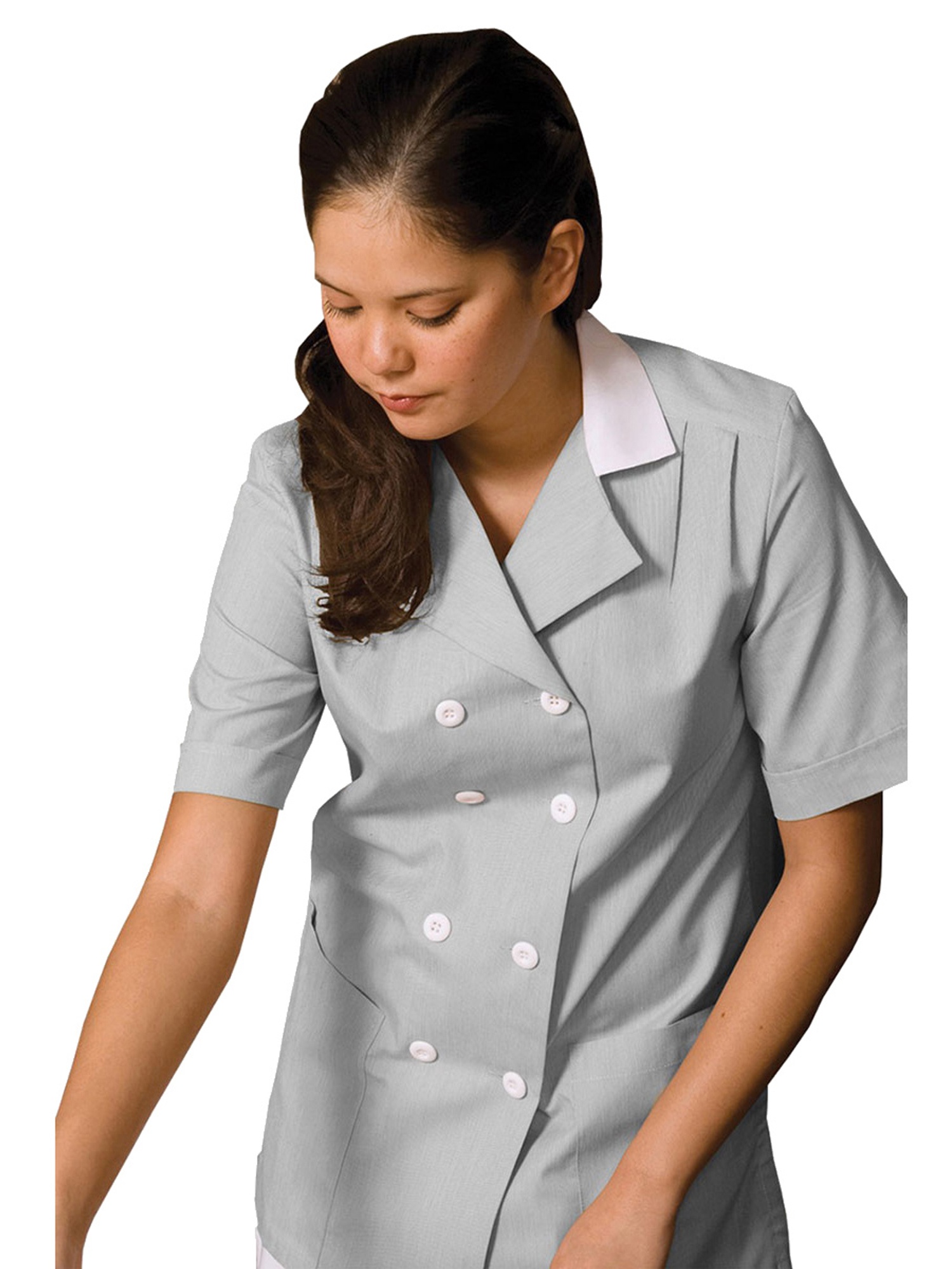 Ed Garments Women's Double Breasted Housekeeping Tunics, DARK GREY, XXX-Large R