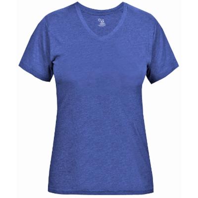 Badger 4962 Women's Triblend Performance V-Neck T-Shirt - Royal Heather - 2XL