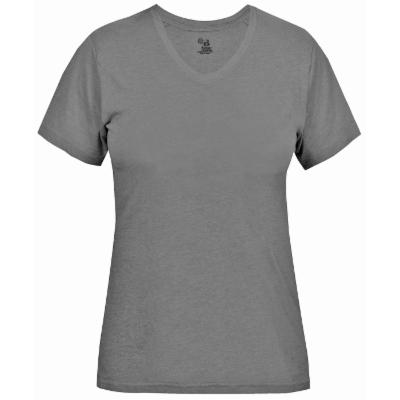 Badger 4962 Women's Triblend Performance V-Neck T-Shirt - Graphite Heather - M