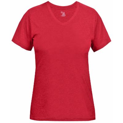 Badger 4962 Women's Triblend Performance V-Neck T-Shirt - Red - L