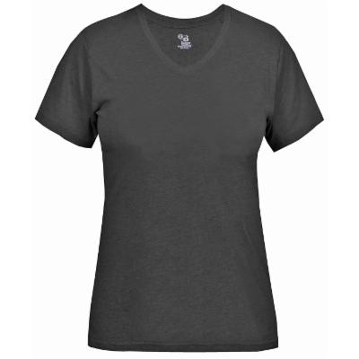 Badger 4962 Women's Triblend Performance V-Neck T-Shirt - Black - M