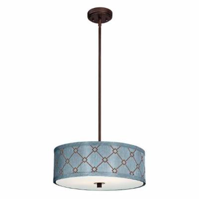 Dolan Designs 5104 3 Light up Light Foyer Pendant from the Rio Collection - (Diffuser Included) Neuvelle Bronze Indoor Lighting Pendants