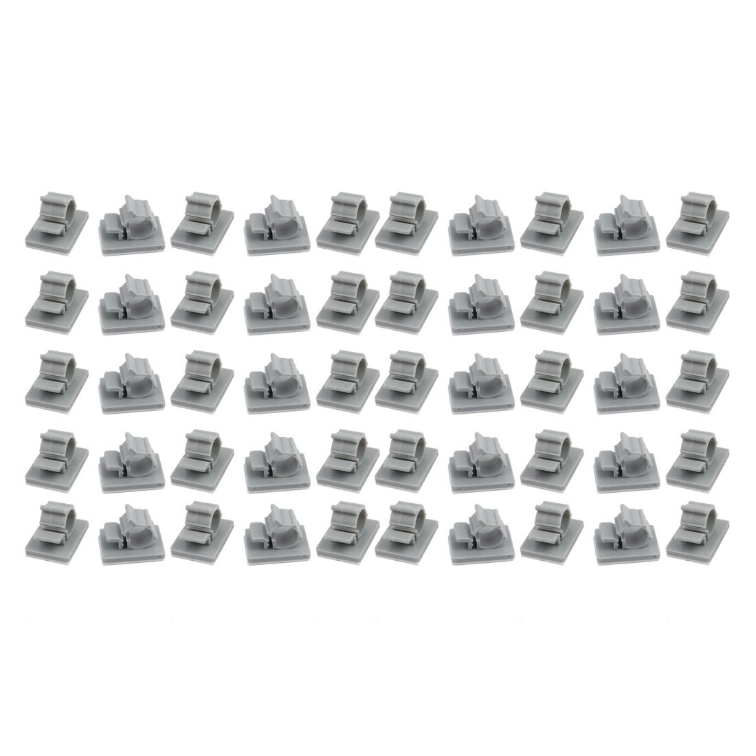 50Pcs TS-0708 Self Adhesive Adjustable Cable Tie Sticker Clip Diameter 8mm Gray