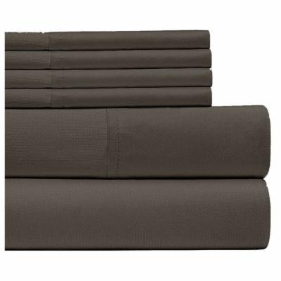 lux decor collection queen sheets set - 6 piece microfiber 16 inch deep pocket bed sheets set - dark gray