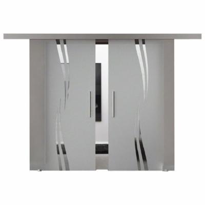 European Style Double Sliding Glass Barn Doors, 52x84