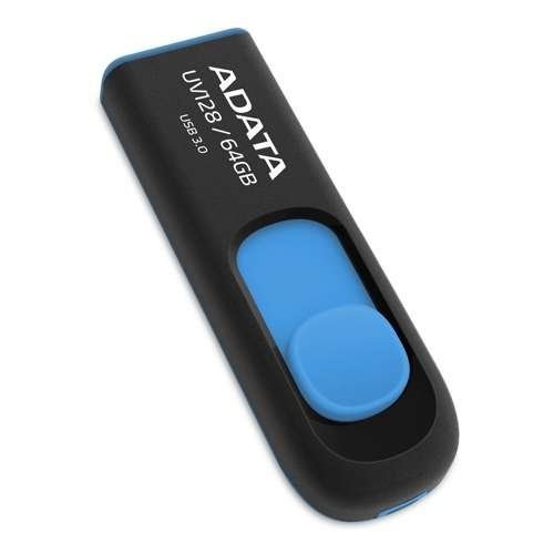 ADATA UV128 USB Flash Drive 64GB USB 3.2 Black and Blue (AUV128-64G-RBE)