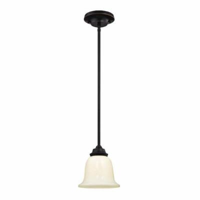 Westinghouse 63047 - 1 Light Amber Bronze Adjustable Ceiling Light Fixture (1Lt Pend Amber Bronze W/White Opal Gls)