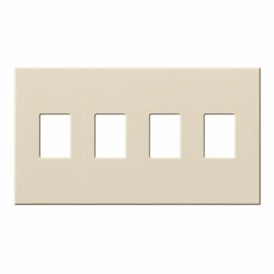 VAREO WALLPLATE 4GNG LIGHT ALMOND, Lutron Electronics VWP-4-LA 403ZFCE (410542)