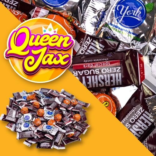 Hershey Zero Sugar Chocolate Assorted - Bulk Candy - 4 Pound Bag - Sugar Free - Reese Miniature Cups - York Peppermint Patties - Hershey Special Dark  thumbnail