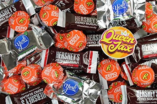 Hershey Zero Sugar Chocolate Assorted - Bulk Candy - 4 Pound Bag - Sugar Free - Reese Miniature Cups - York Peppermint Patties - Hershey Special Dark  thumbnail