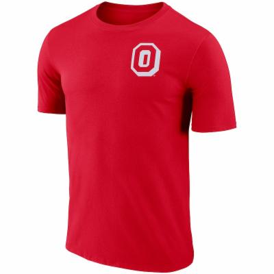 Nike Ohio State Buckeyes Red Crew Stadium Short Sleeve T Shirt, Red, 65% COTTON / 35% POLYESTER, Size S