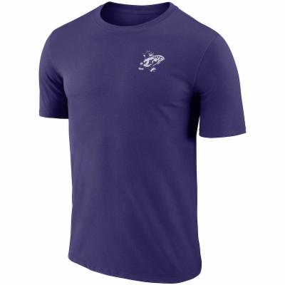 Nike K-State Wildcats Purple Crew Stadium Short Sleeve T Shirt, Purple, 65% COTTON / 35% POLYESTER, Size 2XL