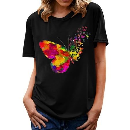 WILLBEST T Shirts for Women Women S Summer Tshirt Tops Short Sleeve Graphic Casual Tshirt 5499