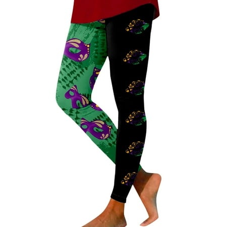 WILLBEST Leggings with Pockets Leggings for Women Fashion Workout Out Leggings Print Color Block Pants Soft Stretchy Leggings 2723