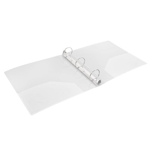 JAM Paper & Envelope Plastic 2-inch Binders  3 Metal Rings  Clear  108/Pack