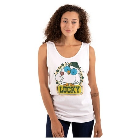 Saint Paddys Lucky Tootsie Pop Owl Tank Top T Shirts Men Women Brisco Brands M