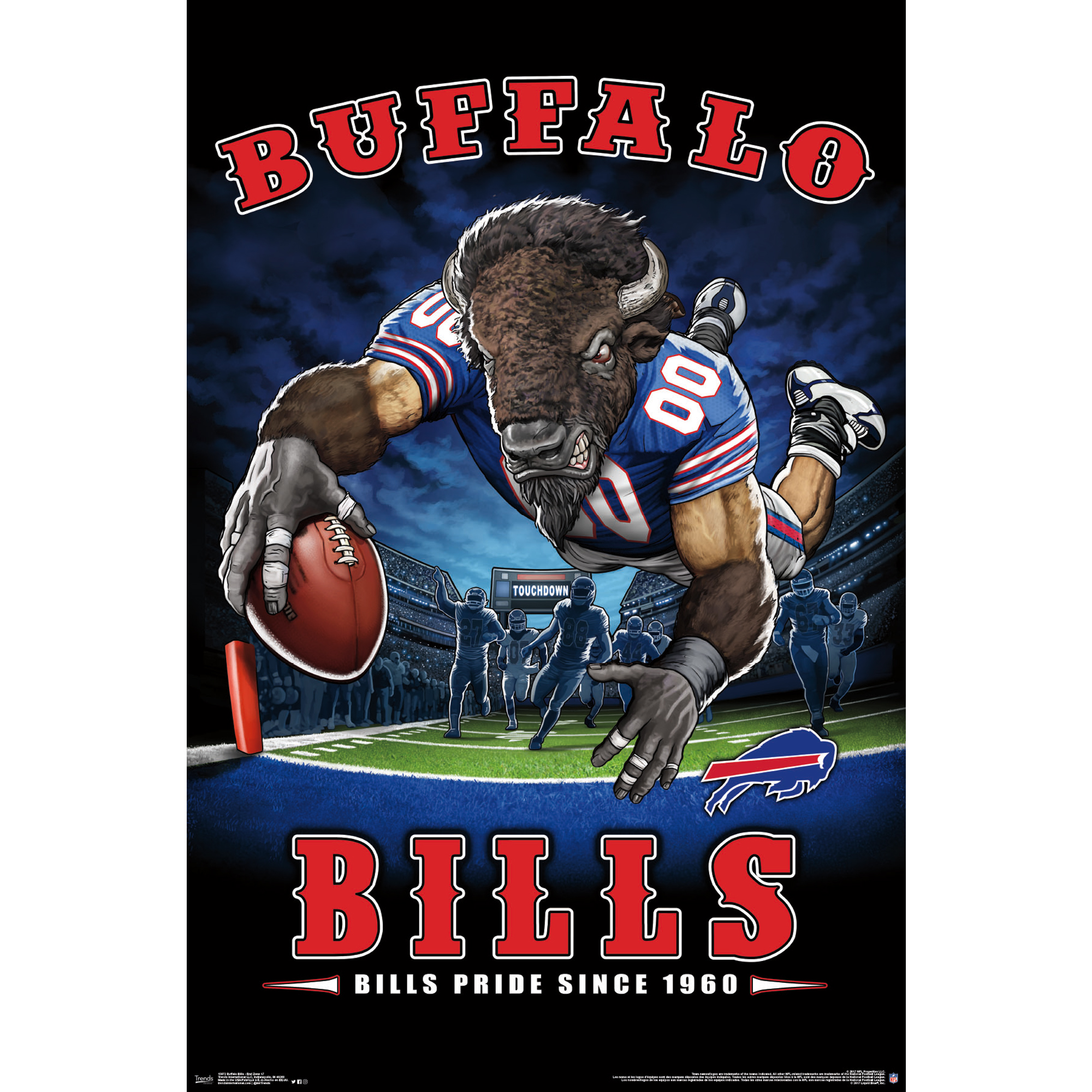 Buffalo Bills Liquid Blue Designs 22' X 34' End Zone Poster
