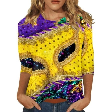 WILLBEST Womens T Shirts Womens Seven Point Sleeve T Shirt Oktoberfest Print Fashion Top 2564