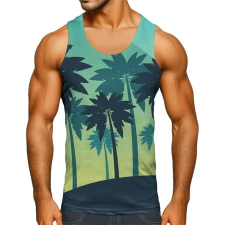 WILLBEST Tank Tops Men Men Fashion Spring Summer Casual Sleeveless O Neck Printed Tank Tops Blouse Shirts 3619