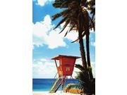 LIFEGUARD HUT - TROPICAL BEACH POSTER 24x36 OCEAN SCENIC PALM TREES 4888