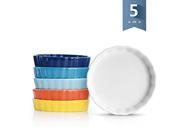 5104 Porcelain Ramekins Round Shape - 5 Ounce for Creme Brulee - Set of 6, 4.8 X 0.8 Inch, Hot Assorted Colors